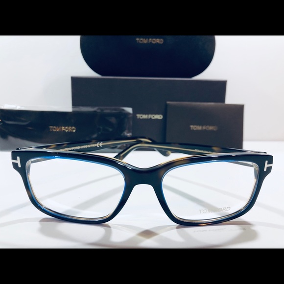 Tom Ford Men's Eyeglasses Havana w/ Blue Inner Rim
